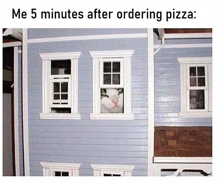 Me 5 minutes after ordering pizza: