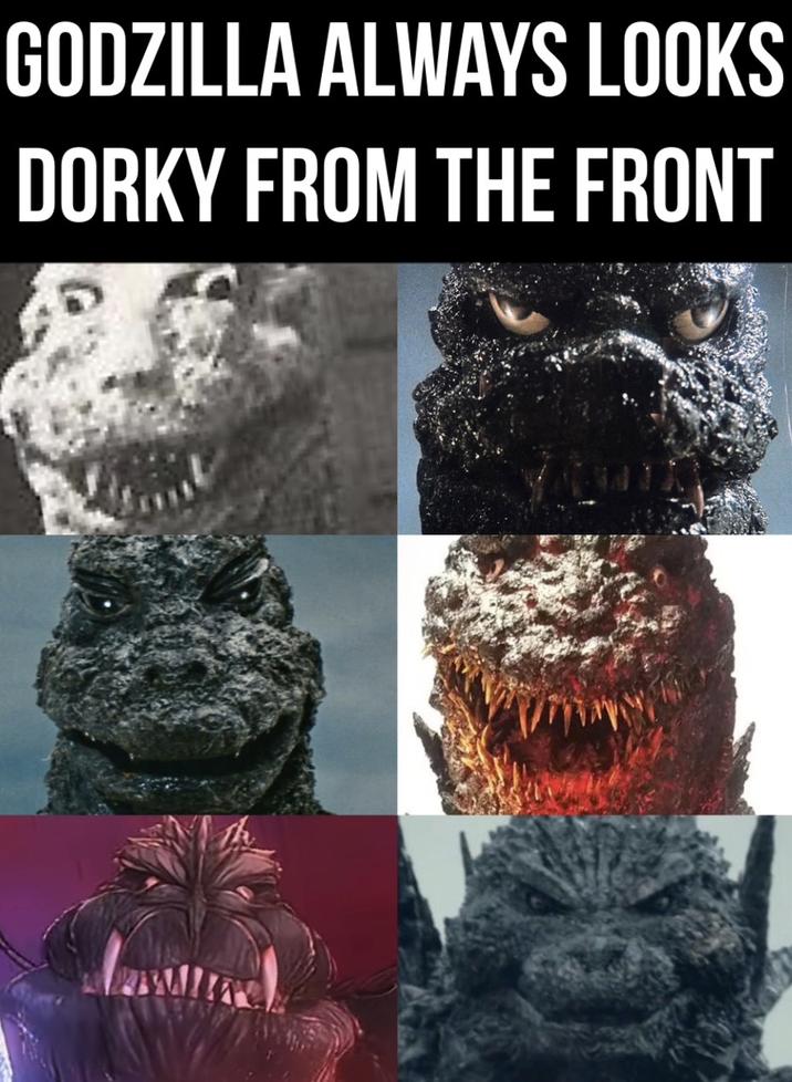 GODZILLA ALWAYS LOOKS DORKY FROM THE FRONT