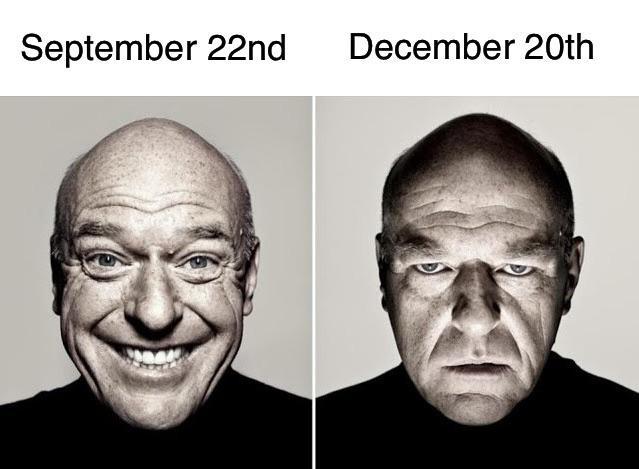 September 22nd December 20th