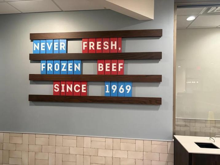 NEVER FRESH. FROZEN BEEF SINCE 1969