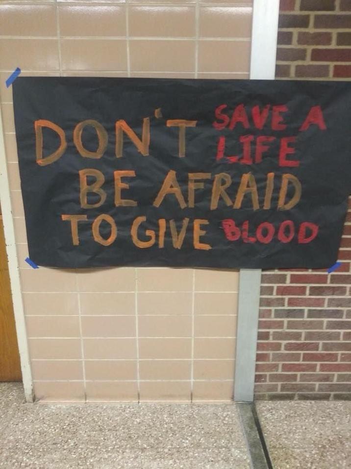 SAVE A DON'T LIFE BE AFRAID TO GIVE BLOOD