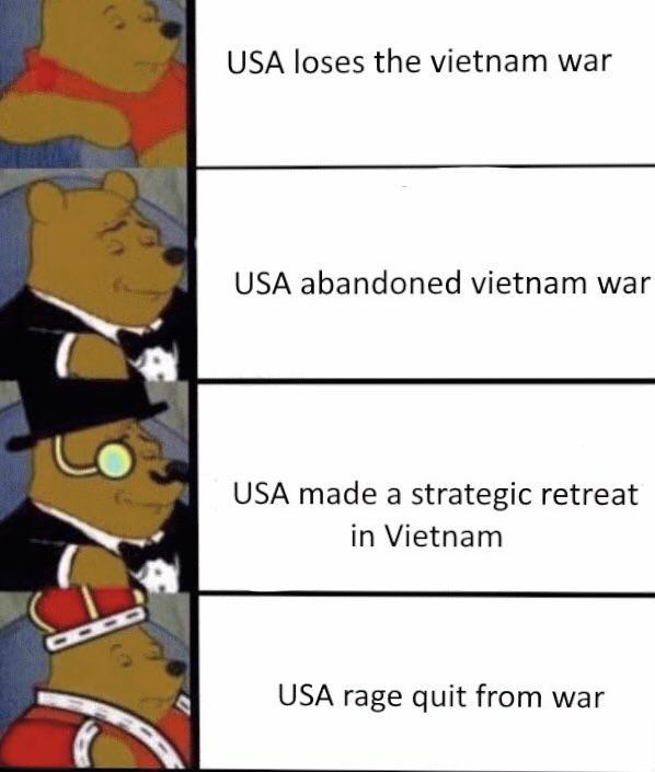 USA loses the vietnam war USA abandoned vietnam war USA made a strategic retreat in Vietnam USA rage quit from war