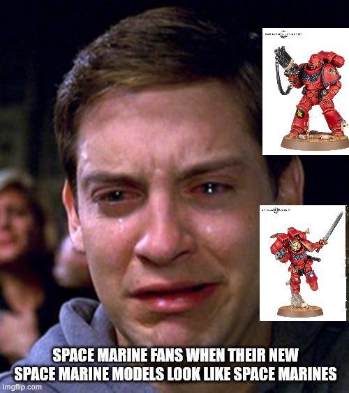 SPACE MARINE FANS WHEN THEIR NEW SPACE MARINE MODELS LOOK LIKE SPACE MARINES imgflip.com