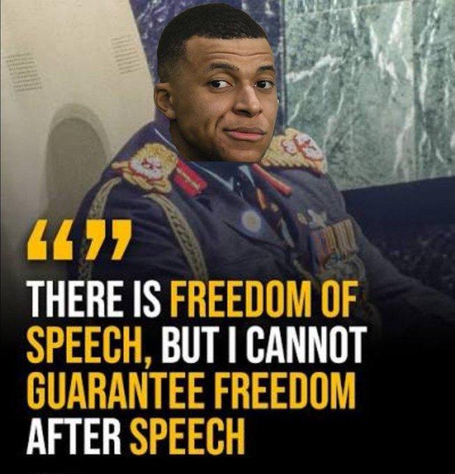 4477 THERE IS FREEDOM OF SPEECH, BUT I CANNOT GUARANTEE FREEDOM AFTER SPEECH