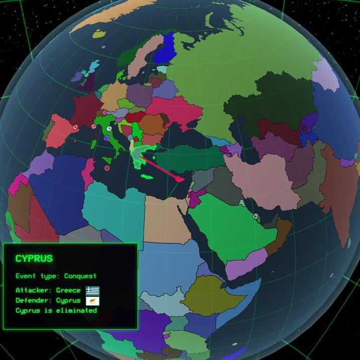 CYPRUS Event type: Conquest Attacker: Greece Defender: Cyprus Cyprus is eliminated