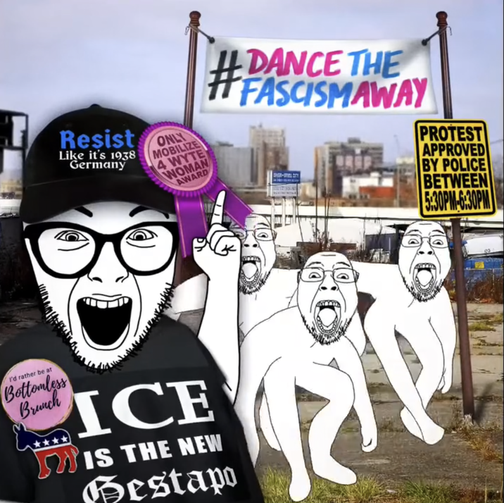 Resist Like it's 1938 Germany ONLY MOBILIZE 4 WYTE WOMAN AWARD DANCE THE #FASCISMAWAY PROTEST APPROVED BY POLICE BETWEEN 5:30PM-6:30PM I'd rather be at Bottomless Brunch ICE IS THE NEW Bestapo