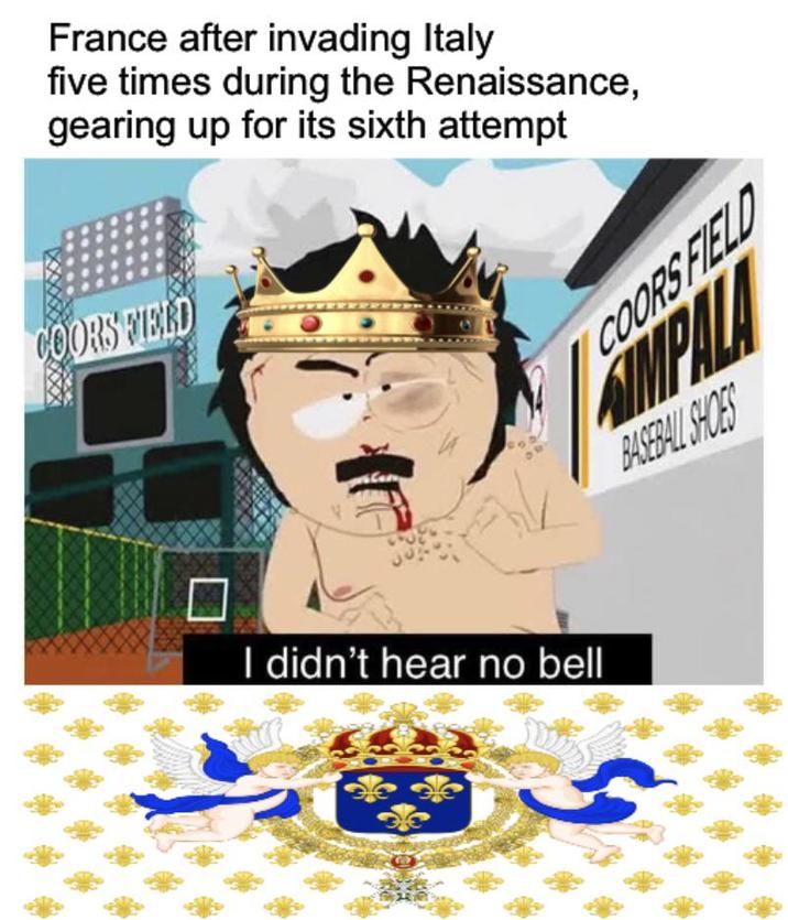 France after invading Italy five times during the Renaissance, gearing up for its sixth attempt COORS FIELD I didn't hear no bell COORS FIELD IMPALA BASEBALL SHOES