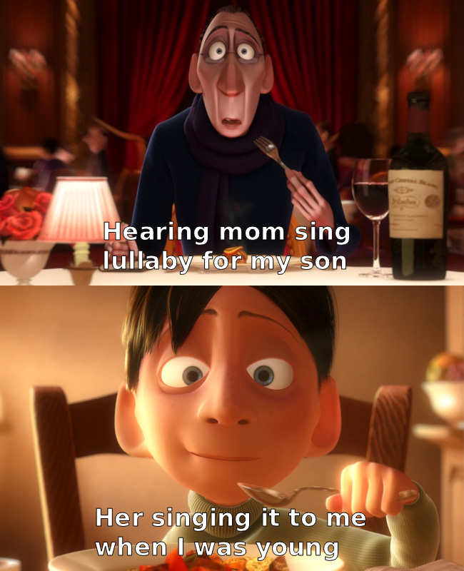 Hearing mom sing lullaby for my son Her singing it to me when I was young C