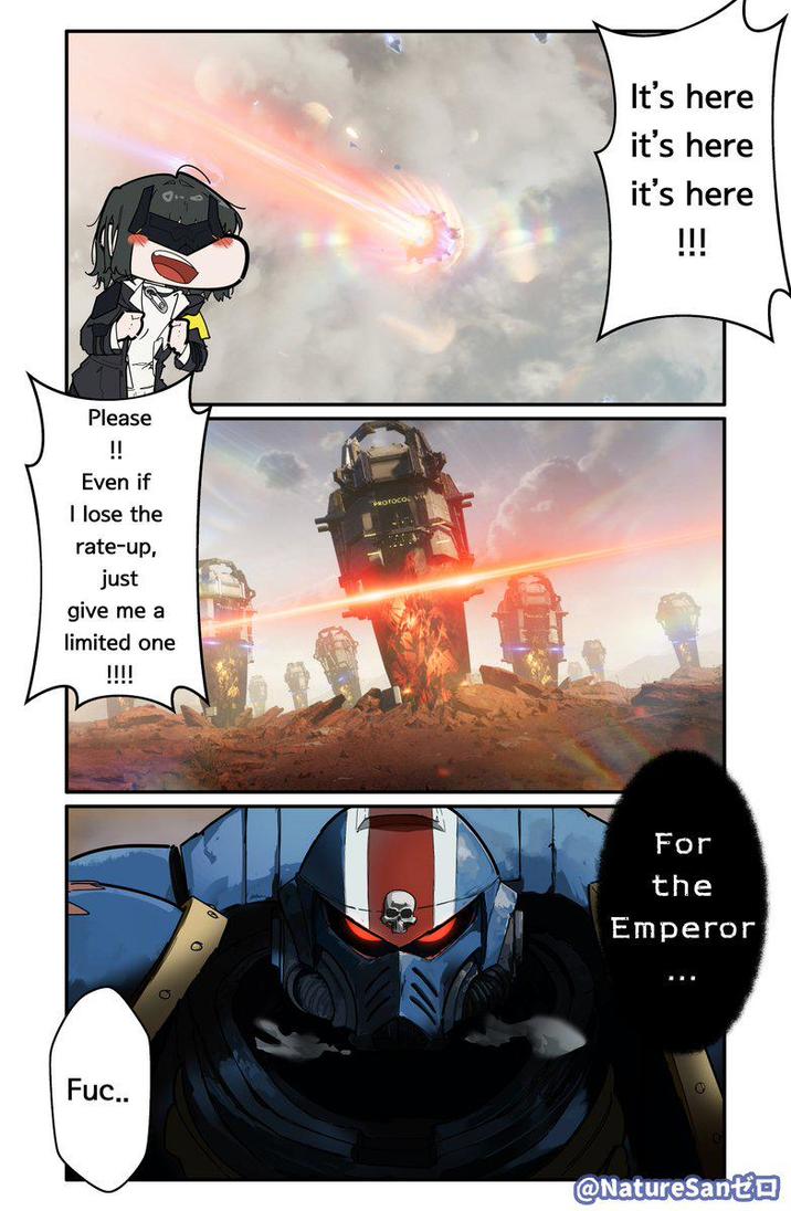 Please !! Even if I lose the rate-up, just give me a limited one !!!! F--.. It's here it's here it's here !!! For the Emperor @NatureSant