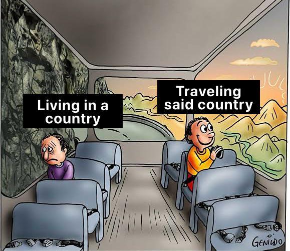 Living in a country Traveling said country JUL GENILDO