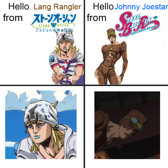 Hello Lang Rangler Hello Johnny Joestar from ストーンオーシャン from STONE TCEAN ジョジョの奇妙な冒険 เลสเ JOJO's Bizarre Adventure
