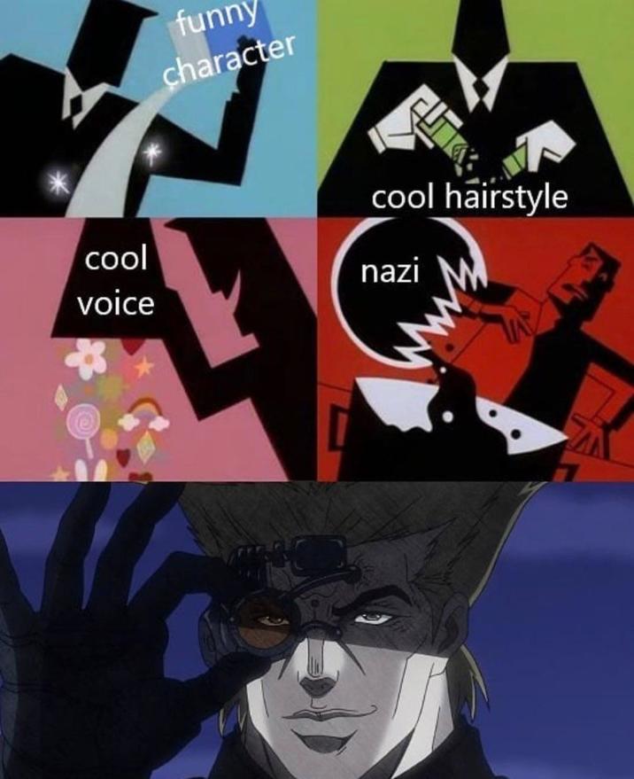 funny character cool hairstyle cool nazi voice
