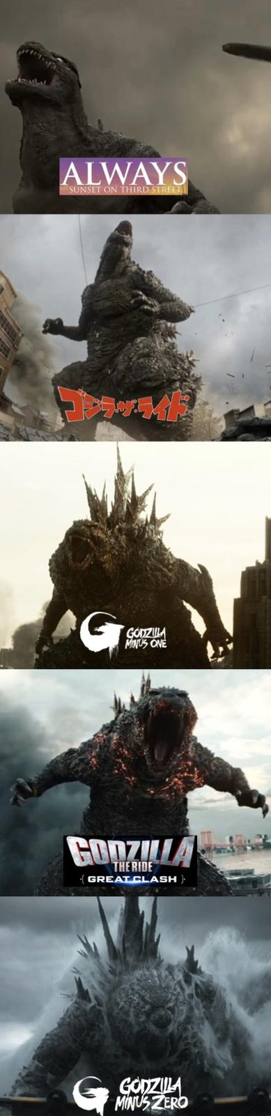 ALWAYS SUNSET ON THIRD STREET GODZILLA MINUS ONE GODZILLA THE RIDE ⚫(GREAT CLASH) GODZILLA MINUS ZERO