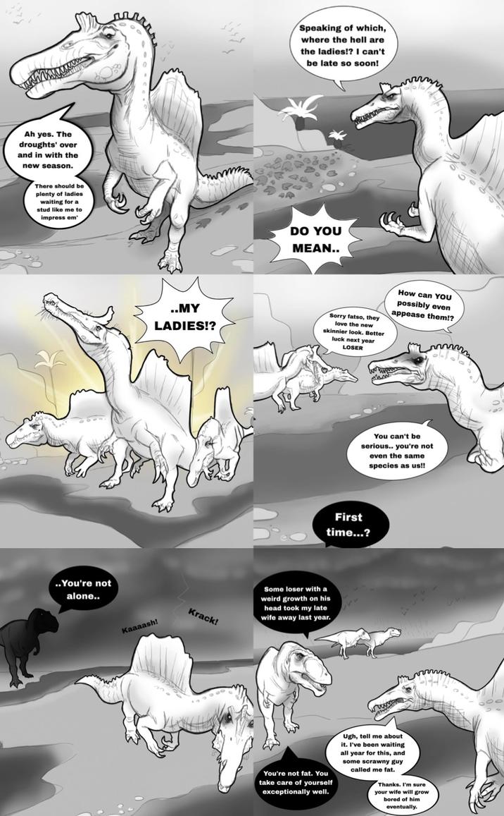 Ah yes. The droughts' over and in with the new season. There should be plenty of ladies waiting for a stud like me to impress em' ..You're not alone.. Kaaaash! Speaking of which, where the hell are the ladies!? I can't be late so soon! DO YOU MEAN.. ..MY LADIES!? Sorry fatso, they love the new skinnier look. Better luck next year LOSER How can YOU possibly even appease them!? You can't be serious.. you're not even the same species as us!! First time...? Krack! Some loser with a weird growth on his head took my late wife away last year. You're not fat. You take care of yourself exceptionally well. Ugh, tell me about it. I've been waiting all year for this, and some scrawny guy called me fat. Thanks. I'm sure your wife will grow bored of him eventually.