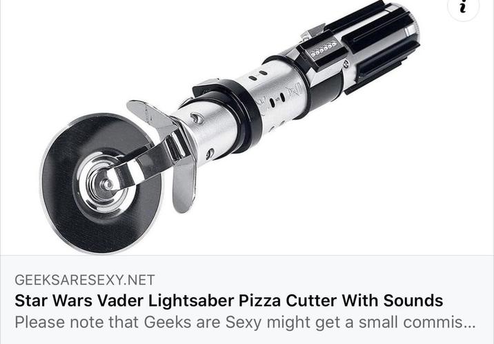 GEEKSARESEXY.NET Star Wars Vader Lightsaber Pizza Cutter With Sounds Please note that Geeks are might get a small commis...