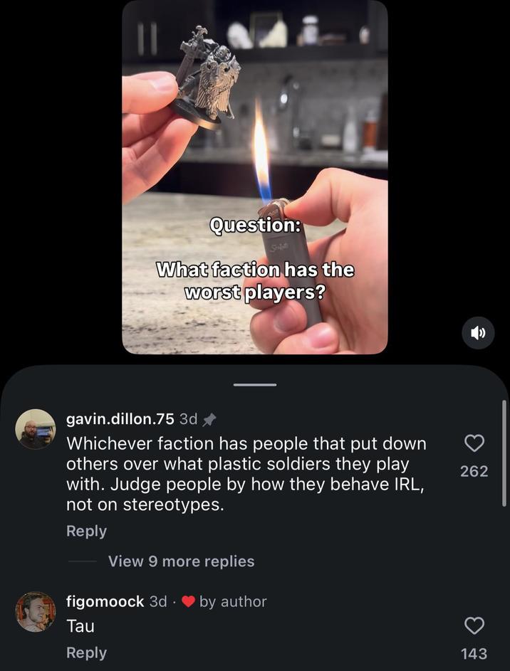 Question: Scripto What faction has the worst players? gavin.dillon.75 3d ✰ Whichever faction has people that put down others over what plastic soldiers they play with. Judge people by how they behave IRL, not on stereotypes. Reply View 9 more replies figomoock 3d. ❤ by author Tau Reply 262 143