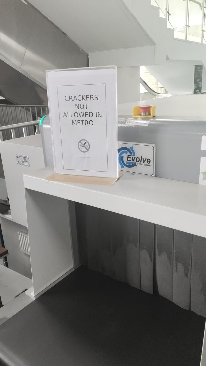 CRACKERS NOT ALLOWED IN METRO EMERGNOT STOP) Evolve TO STAY RELEVANT