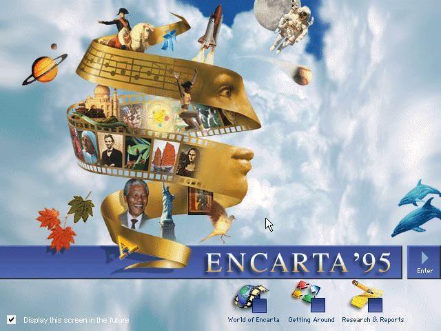 & Display this screen in the future 45 ENCARTA '95 World of Encarta Getting Around Research & Reports Enter