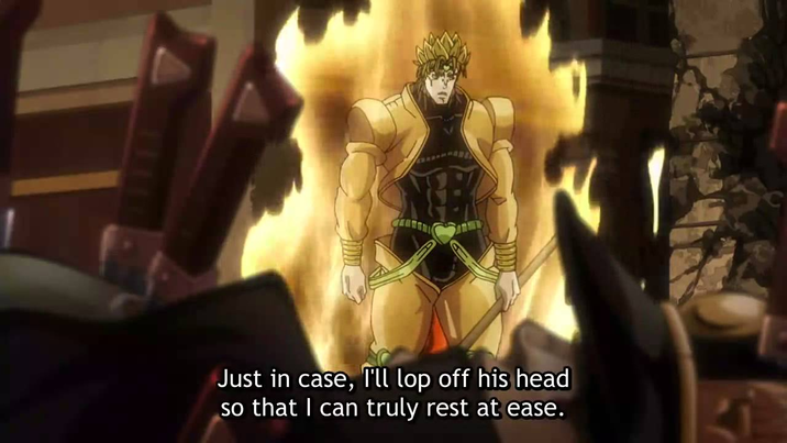 Just in case, I'll lop off his head so that I can truly rest at ease.