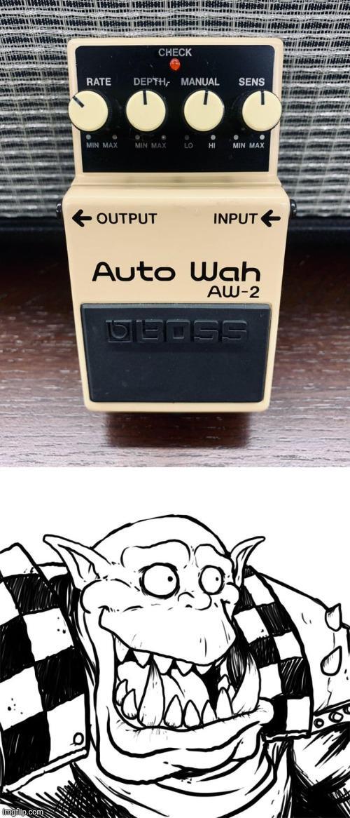 imgflip.com RATE CHECK DEPTH, MANUAL SENS 9 O . . MIN MAX LO HI MIN MAX MIN MAX -OUTPUT INPUT Auto Wah AW-2 OBOSS