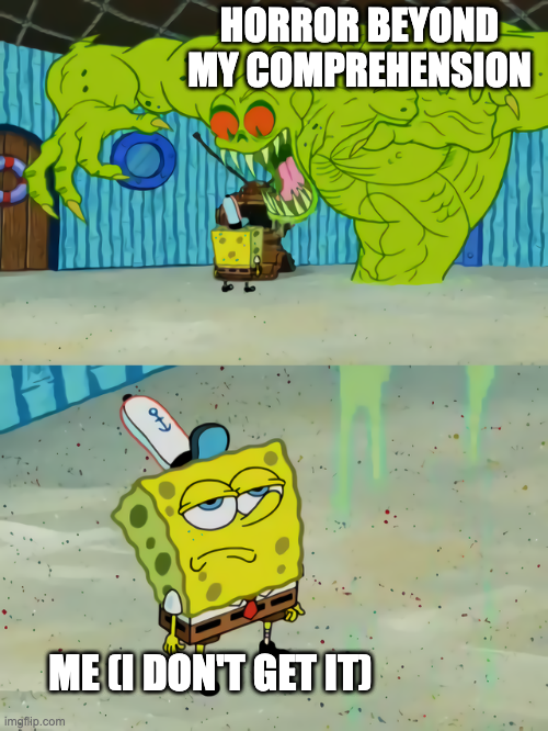 HORROR BEYOND MY COMPREHENSION + ME (I DON'T GET IT) imgflip.com