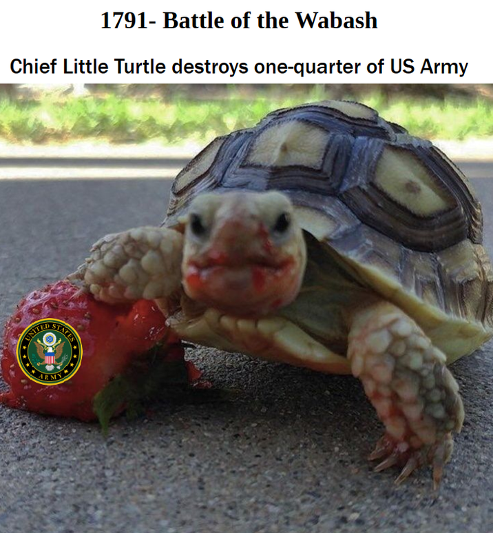 1791- Battle of the Wabash Chief Little Turtle destroys one-quarter of US Army UNITED STATES **