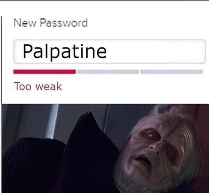 New Password Palpatine Too weak