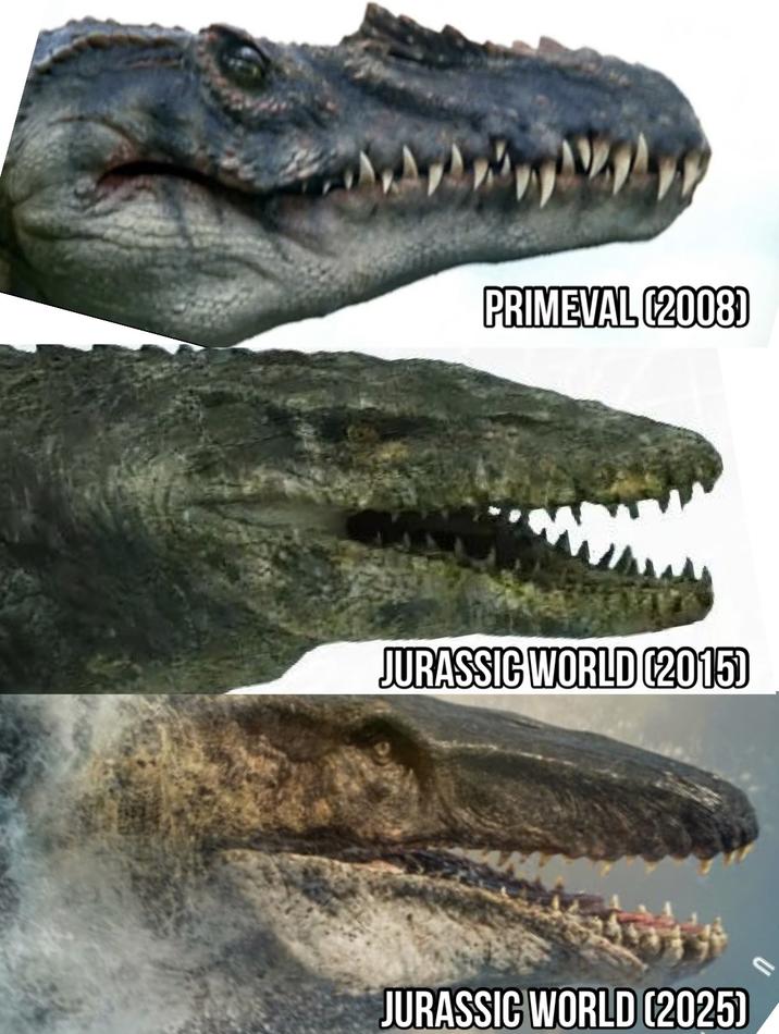 PRIMEVAL (2008) JURASSIC WORLD (2015) JURASSIC WORLD (2025)