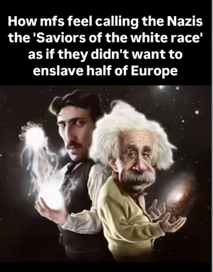 How mfs feel calling the Nazis the 'Saviors of the white race' as if they didn't want to enslave half of Europe