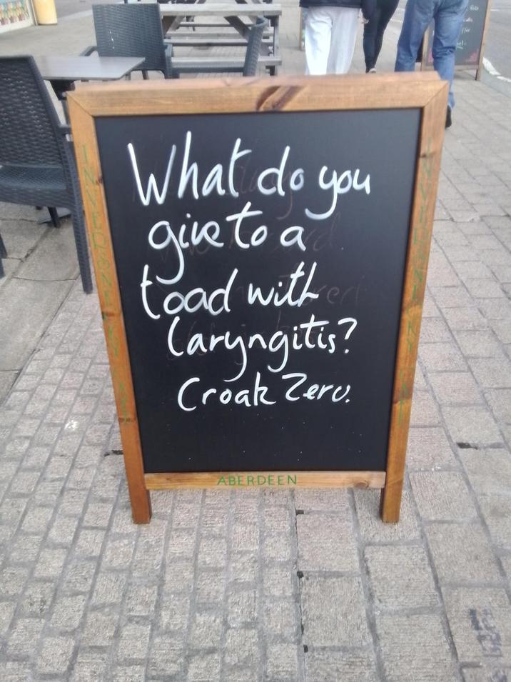 What do you to a give to toad witheat Caryngitis? Croak Zerv ABERDEEN Sfee Rolle
