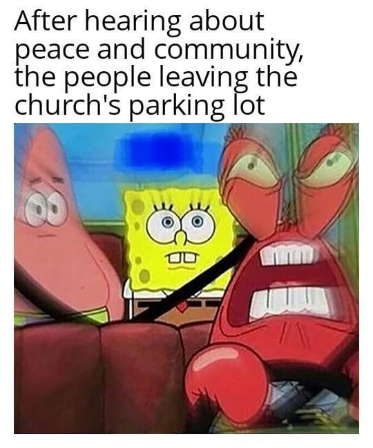 After hearing about peace and community, the people leaving the church's parking lot