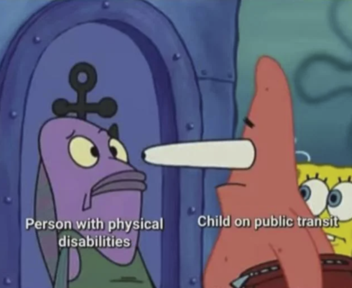 Person with physical disabilities Child on public transit