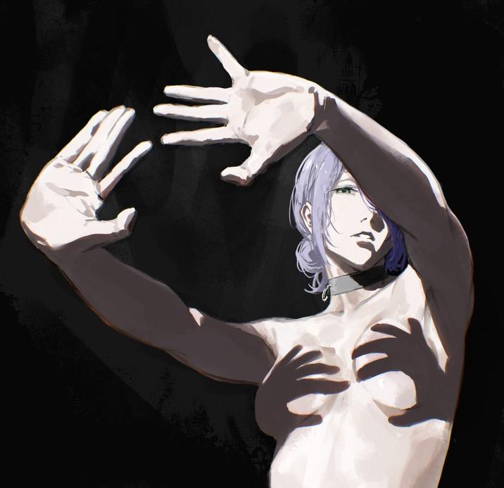 A redraw of the famous shadow hand bra art. It features Reze from Chainsaw Man.