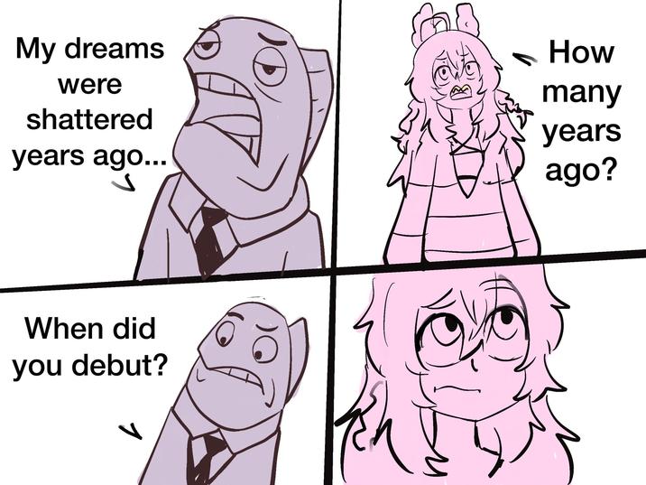 My dreams were shattered years ago... 5 When did you debut? ID How many years ago?