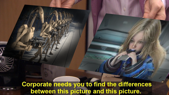 Corporate needs you to find the differences between this picture and this picture.