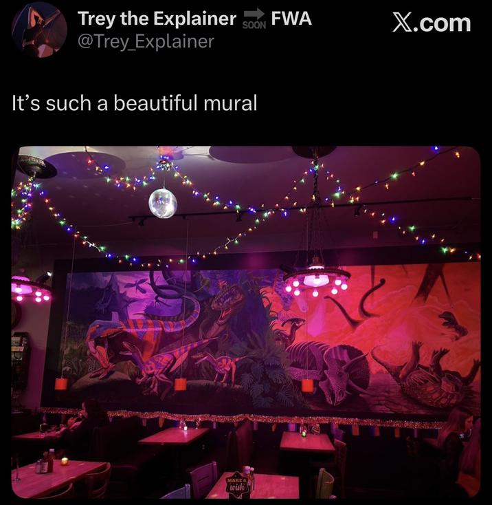 FWA SOON X.com Trey the Explainer @Trey_Explainer It's such a beautiful mural MAKE A wish