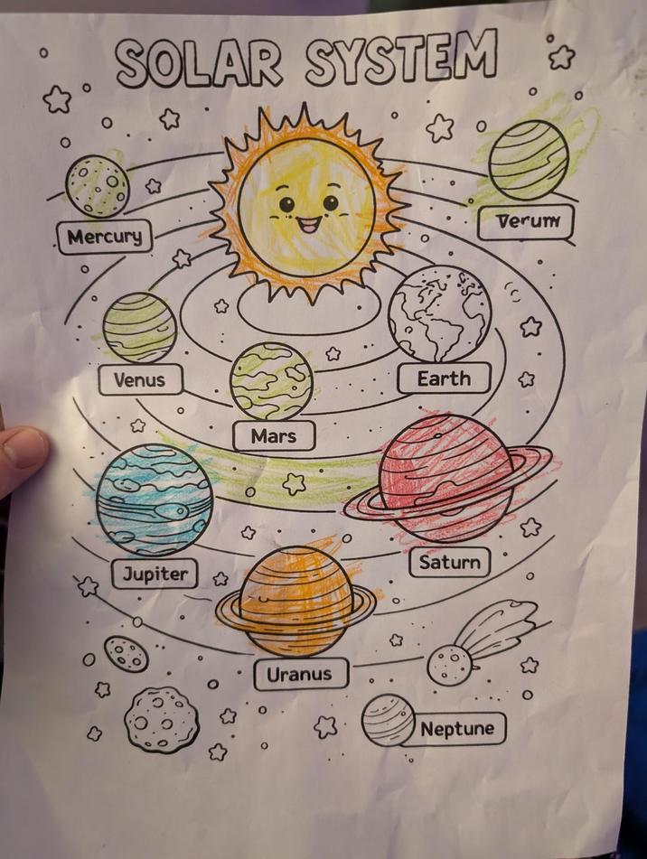 SOLAR SYSTEM Mercury Venus Jupiter 0 Mars Earth Uranus Verum Saturn Neptune