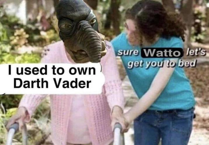 I used to own Darth Vader sure Watto let's get you to bed