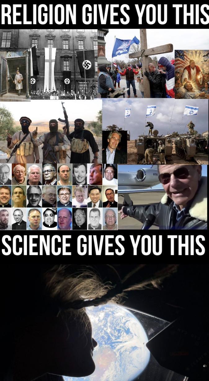 RELIGION GIVES YOU THIS N196 SCIENCE GIVES YOU THIS CCAMEN