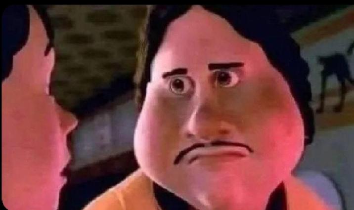 A reaction image of Reginald "Skull" Skulinski from Monster House. He is eating and he is disappointed.