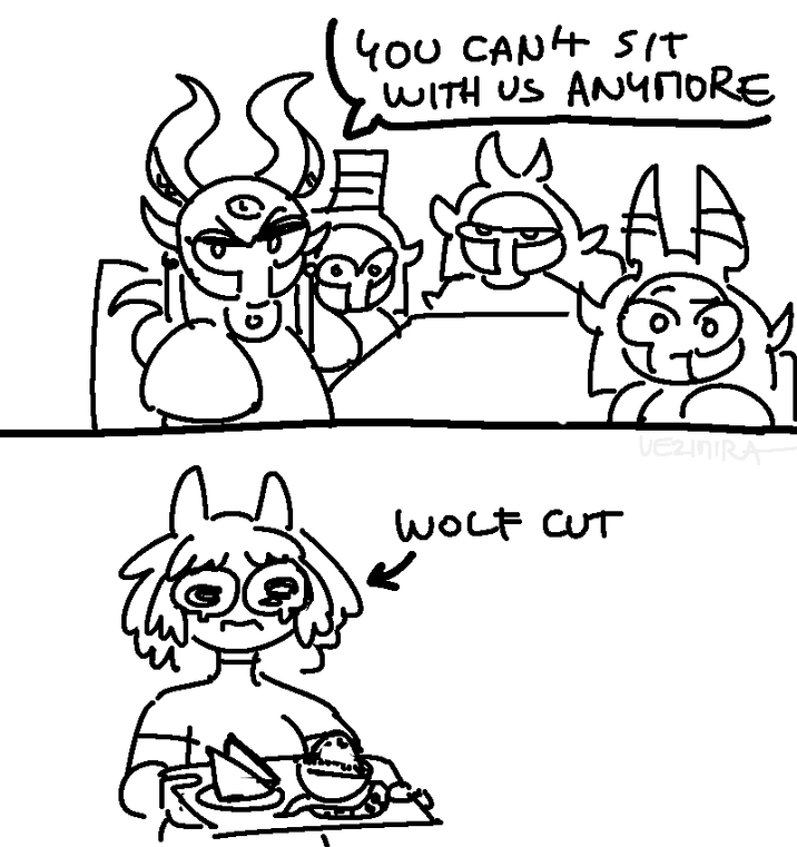 YOU CAN'T SIT WITH US ANYMORE Ц AA л WOLF CUT VEZINIRA