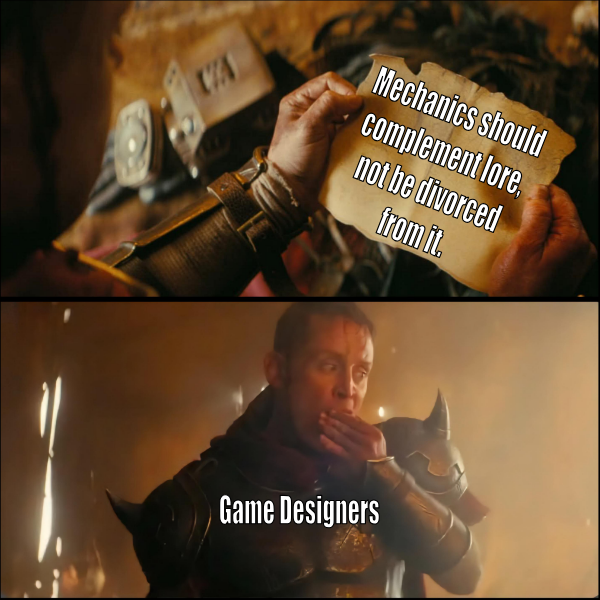 XA Mechanics should complement lore, not be divorced from it. Game Designers