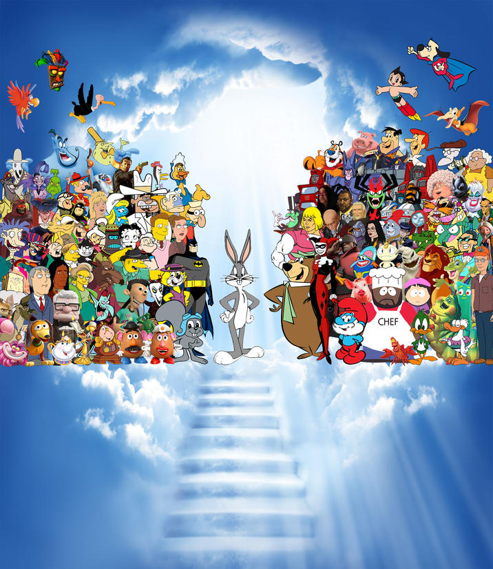 This is essentially my take on the "come join us in heaven meme" but with characters whose voice actor/actress have passed away over the years. ex. Bugs Bunny representing Mel Blanc. Feel free to use it whenever a famous person passes away with the character that they voiced going to heaven.

Reuploaded to rotate Yzma