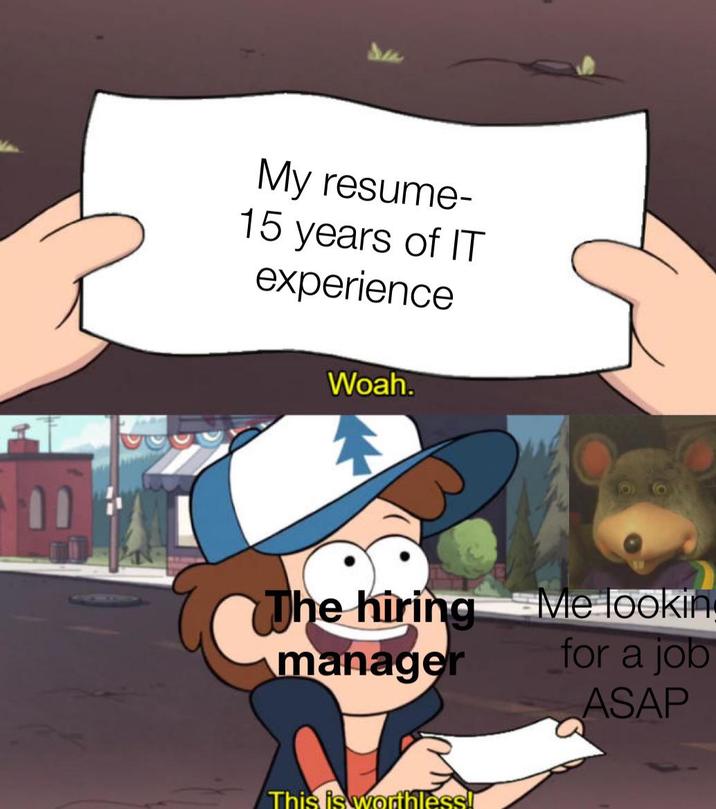 da My resume- 15 years of IT experience Woah. The hiring manager This is worthless!! Me lookin for a job ASAP