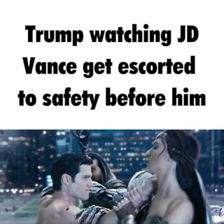 Trump watching JD Vance get escorted to safety before him