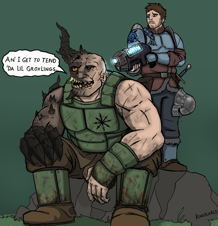 AN I GET TO TEND 'DA LIL GROXLINGS. KINGKARLE