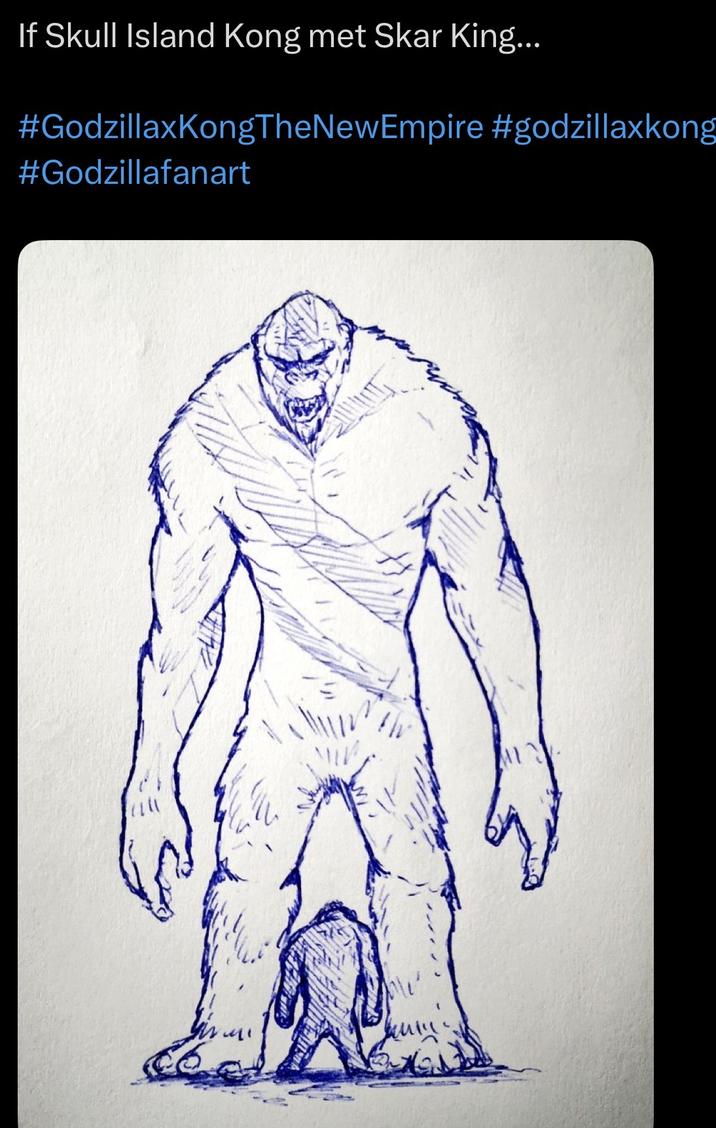 If Skull Island Kong met Skar King... #GodzillaxKongTheNewEmpire #godzillaxkong #Godzillafanart
