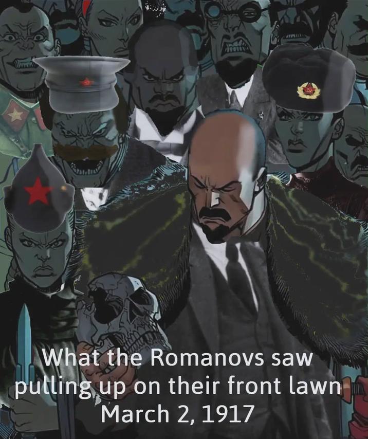 What the Romanovs saw putting up on their front lawn March 2, 1917