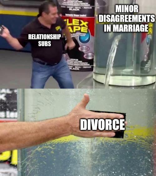 LEX APE RELATIONSHIP SUBS MINOR DISAGREEMENTS IN MARRIAGE DIVORCE
