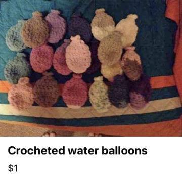 Crocheted water balloons $1